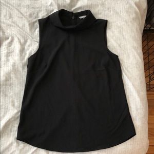 Collared black tank top